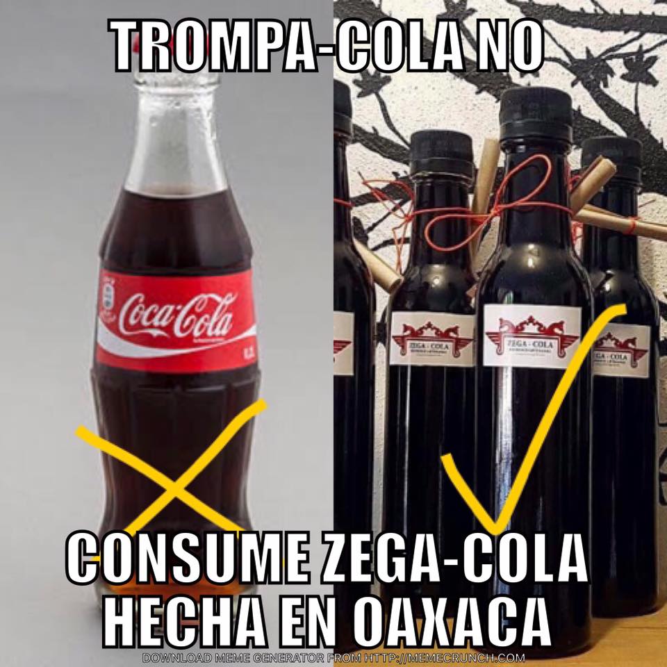 Imagen que "promociona" Zega Cola, contra Coca Cola. (facebook.com/zegache)
