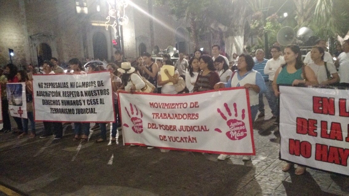 Extienden protestas empleados de Poder Judicial en Yucatán