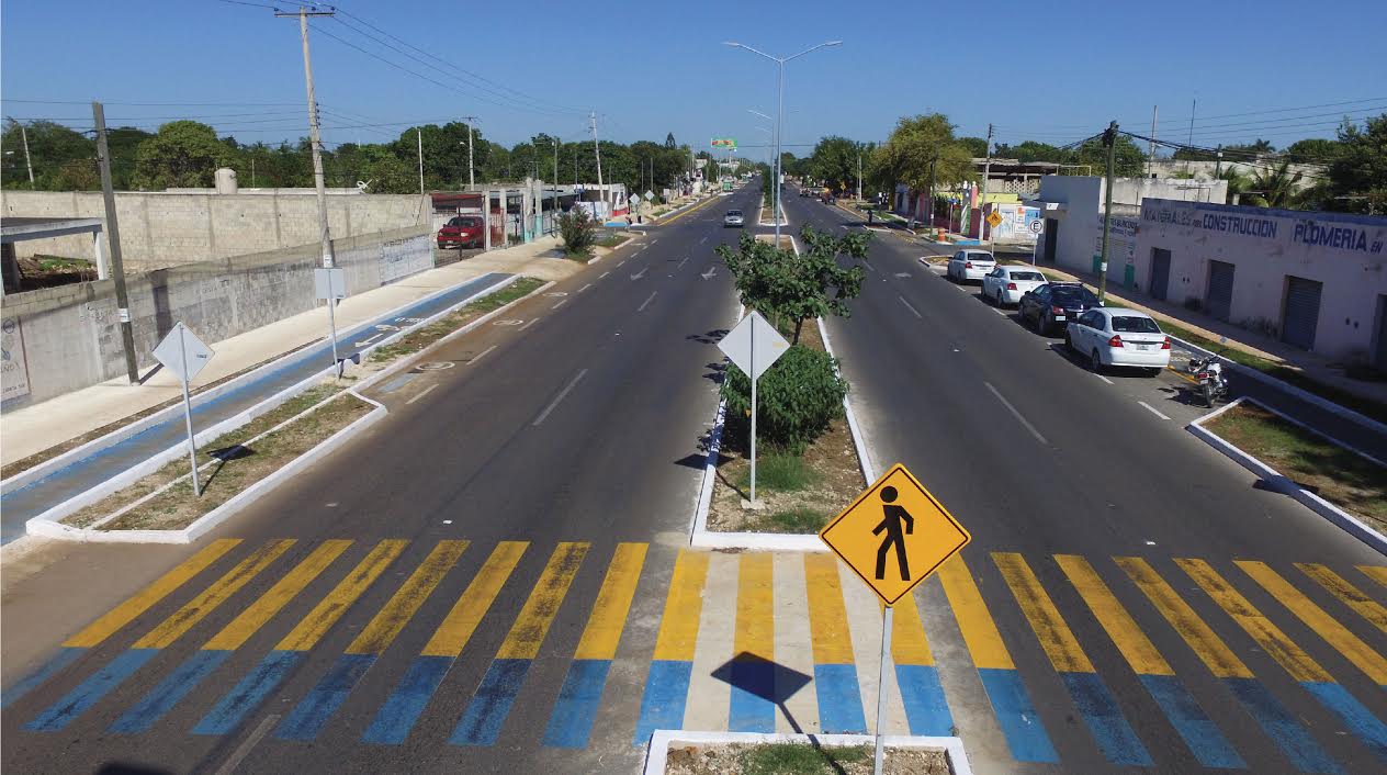 Modernizan Avenida 50 con primera ciclovía en interior de Mérida