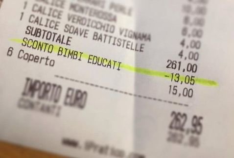 Restaurante hace descuento por “niños educados”, en Italia