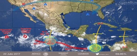 Se eleva potencial de ciclones en costas mexicanas