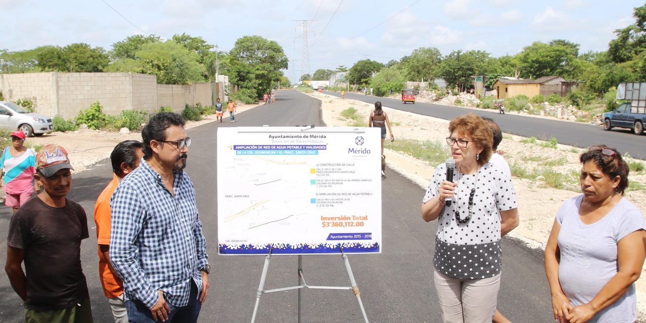 Supervisa alcaldesa obras en beneficio de vecinos de Dzununcán y San José Palomeque