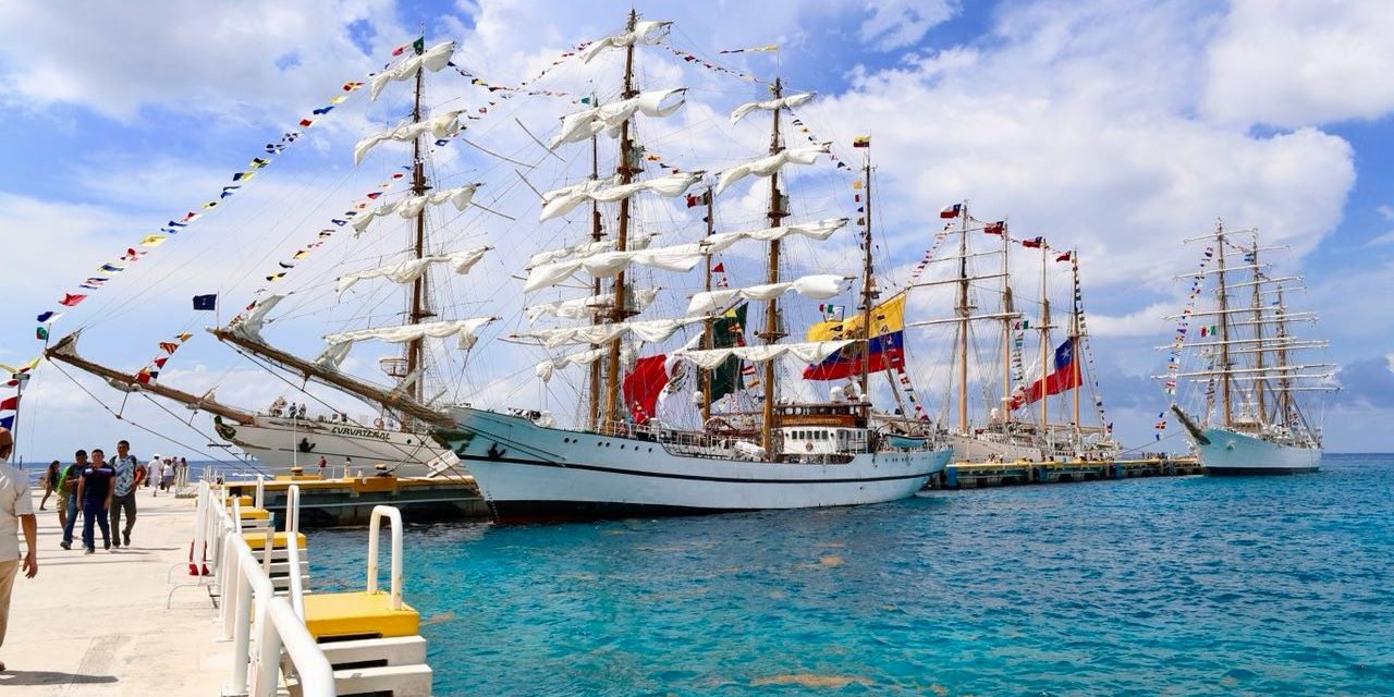 Colosos náuticos de ocho países visitan Caribe Mexicano