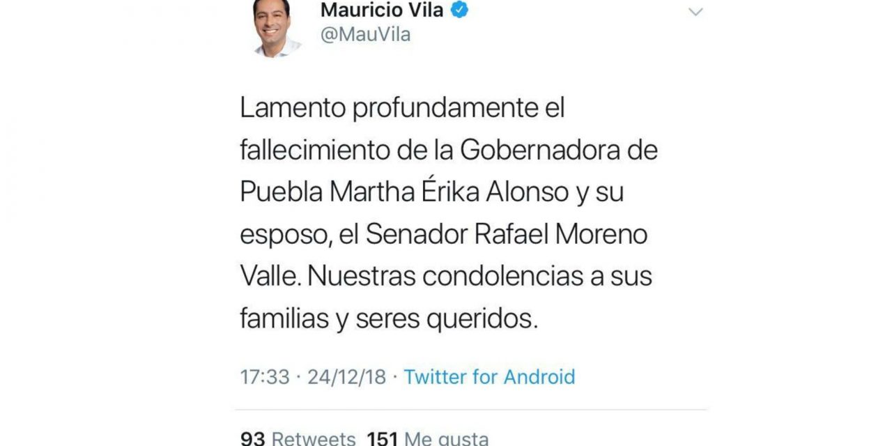 Lamenta Vila muerte de los esposos Alonso y Moreno