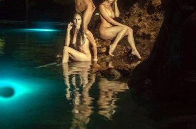 Chicas Playboy posan en cenote de Valladolid (video)