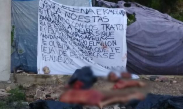 En vía pública de Cancún, descuartizado con “narcomanta”