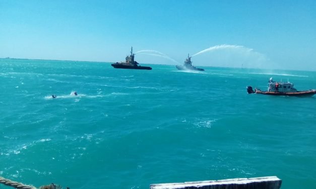 Mira imágenes del ejercicio de protección portuaria en Progreso