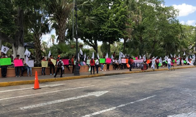 Con “cadena humana” presionan por becas federales (Vídeo)