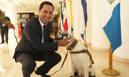Vila conoció a “Frida”, rescatista canina del sismo del 19S