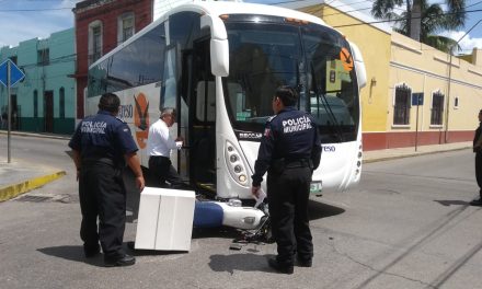 Vive de milagro: lo embiste autobús y resulta con lesiones leves