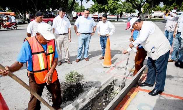 Supervisan trabajos de fumigación, desazolve de pozos, bacheo y limpieza de calles en Mérida