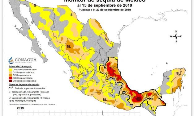 Menos lluvias en promedio histórico de Península de Yucatán