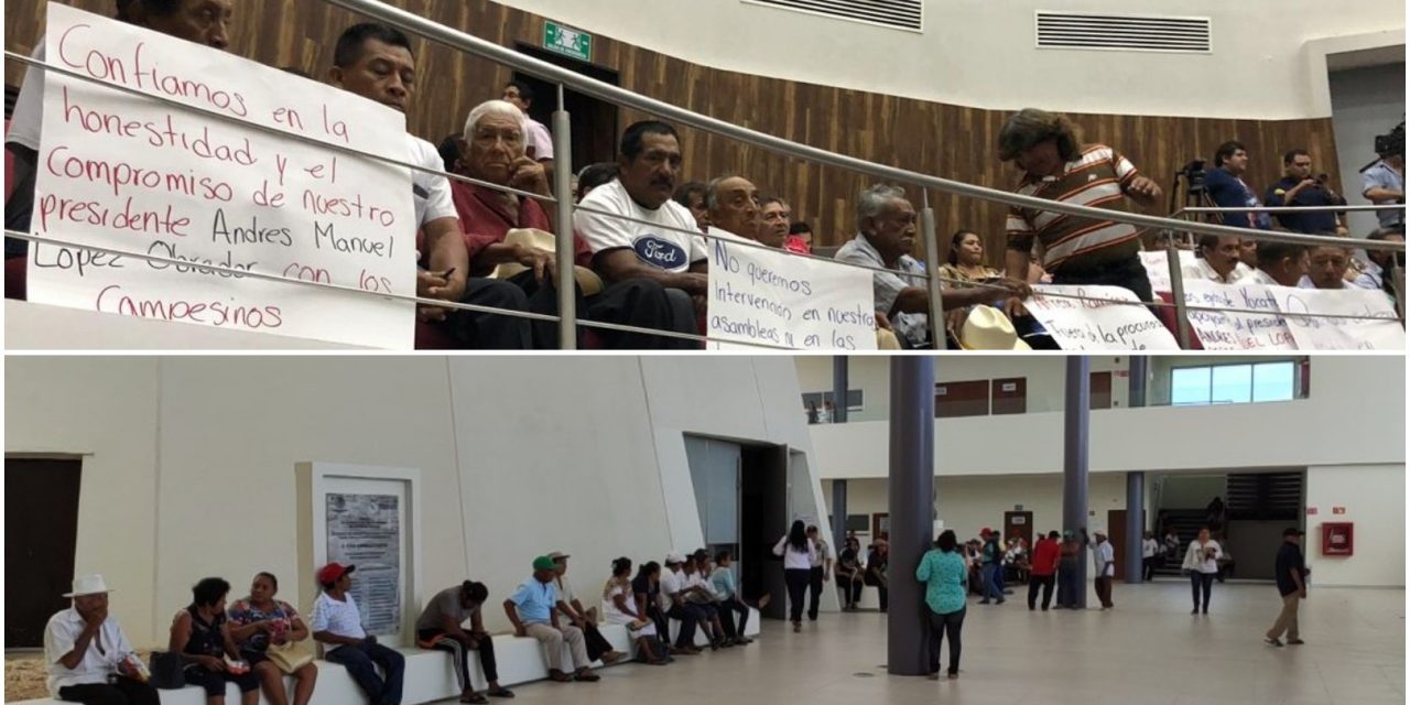 Ejidatarios “toman” Congreso de Yucatán y exigen renuncia (Video)