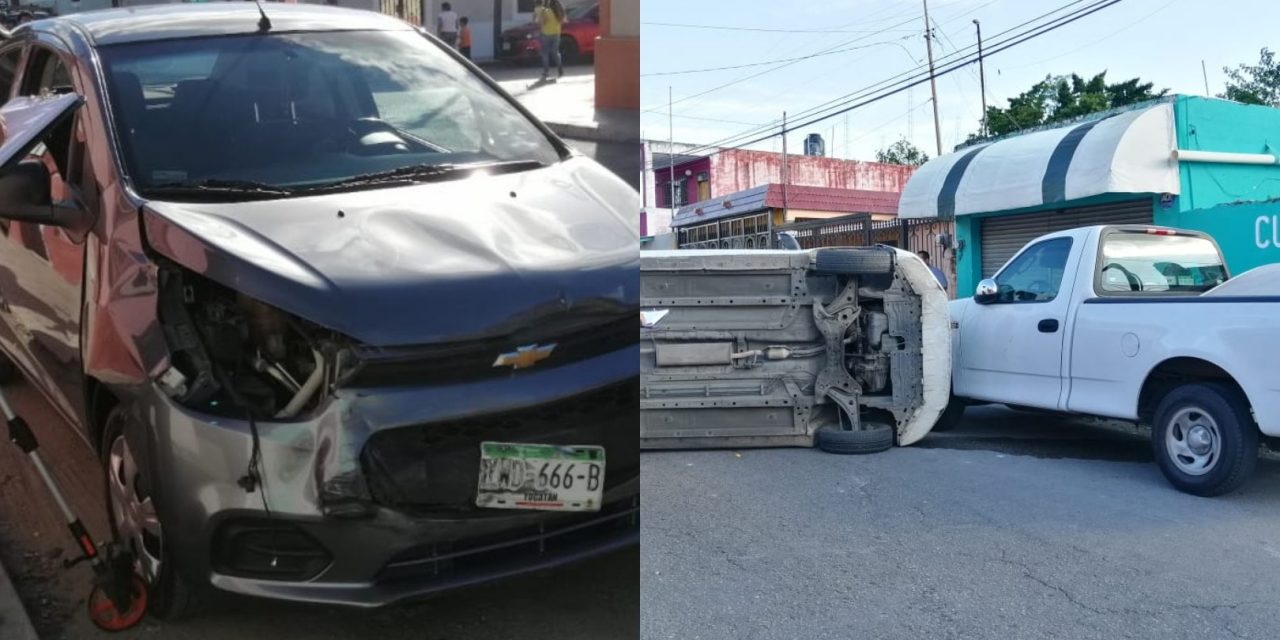 Taxi de Uber pega a Attitude que termina volcado