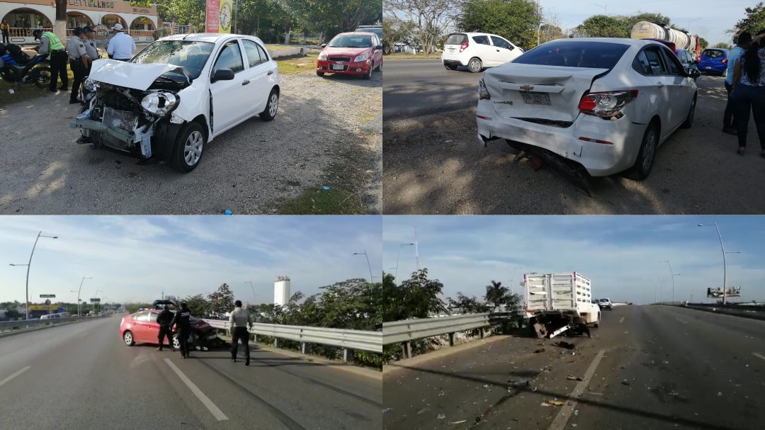 Congestionamiento vial deriva en daños a 5 vehículos en periférico (Video)