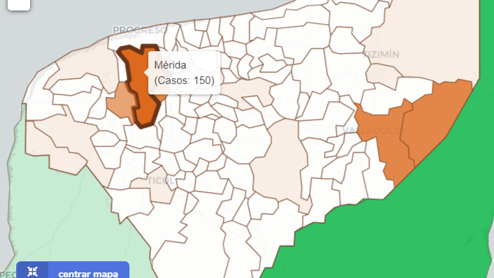 Covid-19 en 15 municipios de Yucatán; encabezan Mérida y Valladolid