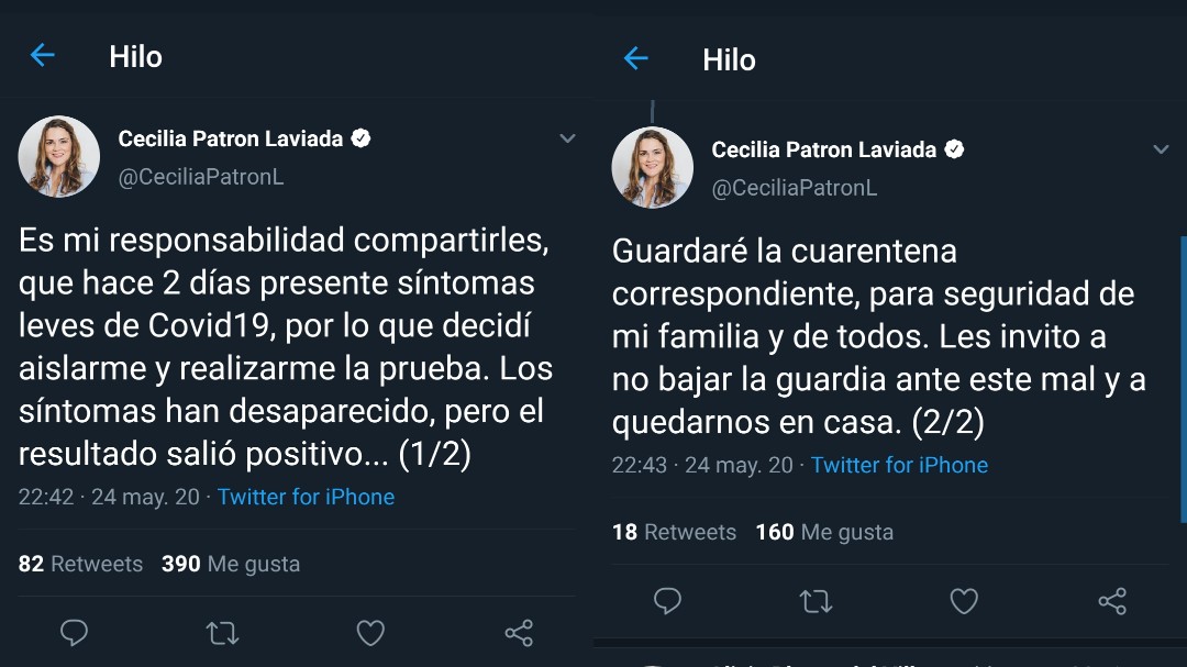 Contagiada de Covid-19 Cecilia Patrón Laviada, del PAN