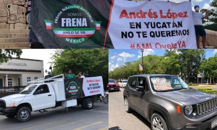 Repiten en Mérida protesta contra AMLO; insisten en su renuncia