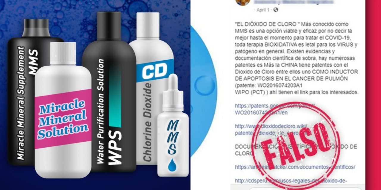 Dióxido de cloro y productos “milagro”, desaprobados contra Covid-19