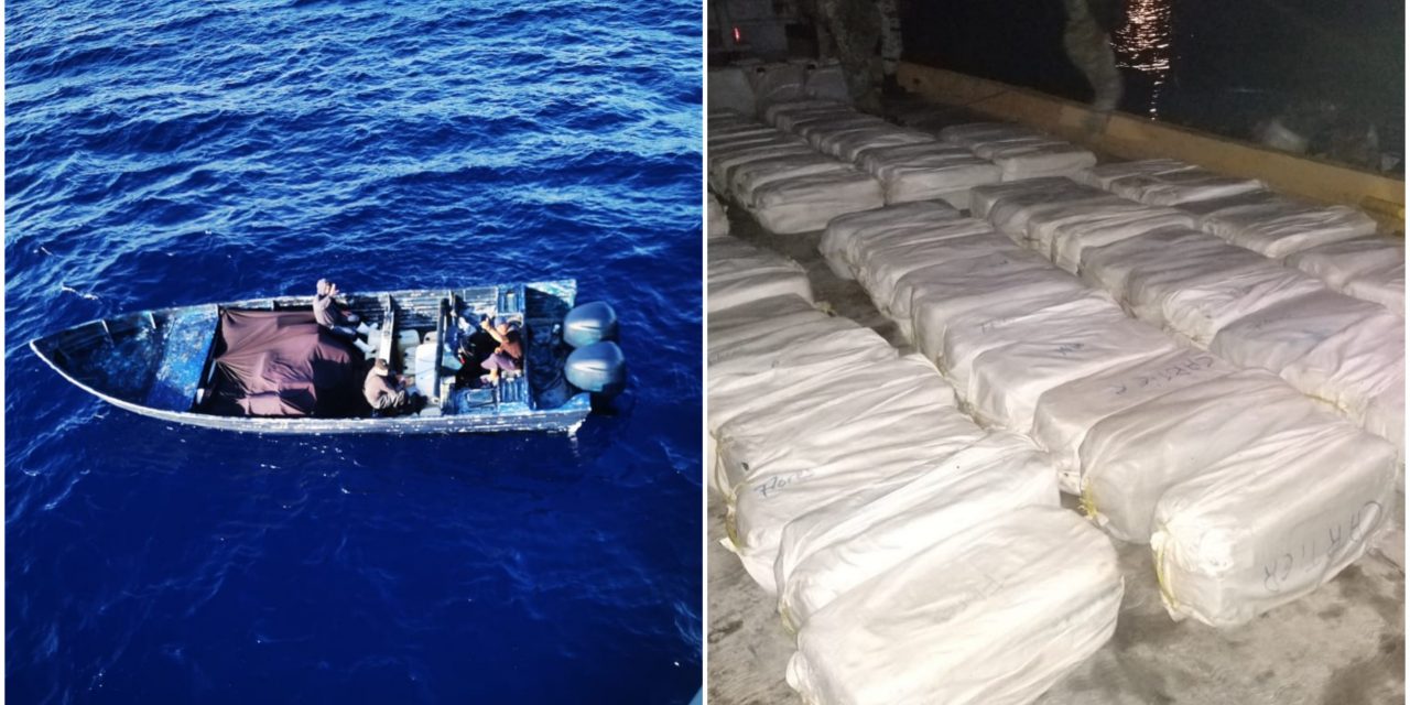 Interceptan casi 3 toneladas de cocaína al este de Mahahual, Quintana Roo