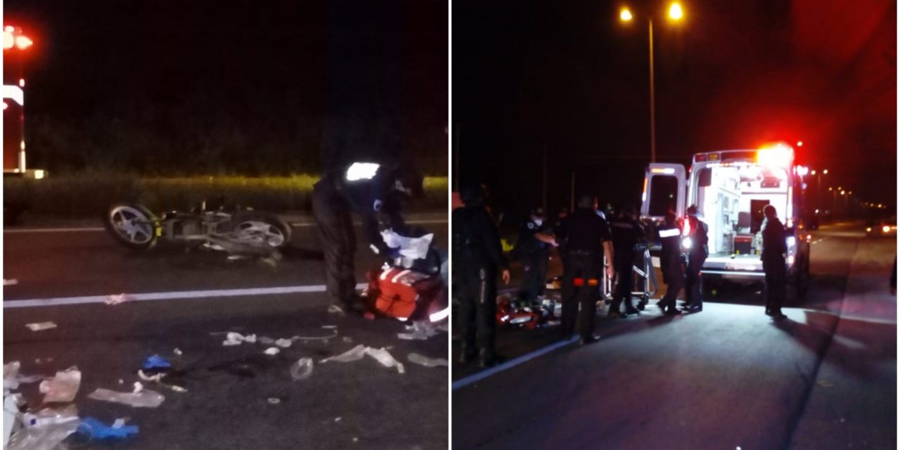 Jóvenes atropelladas en motocicleta en la Mérida-Umán; una grave