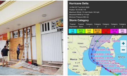Huracán “Delta” se debilitó de categoría 4 a 3 cerca de Cozumel