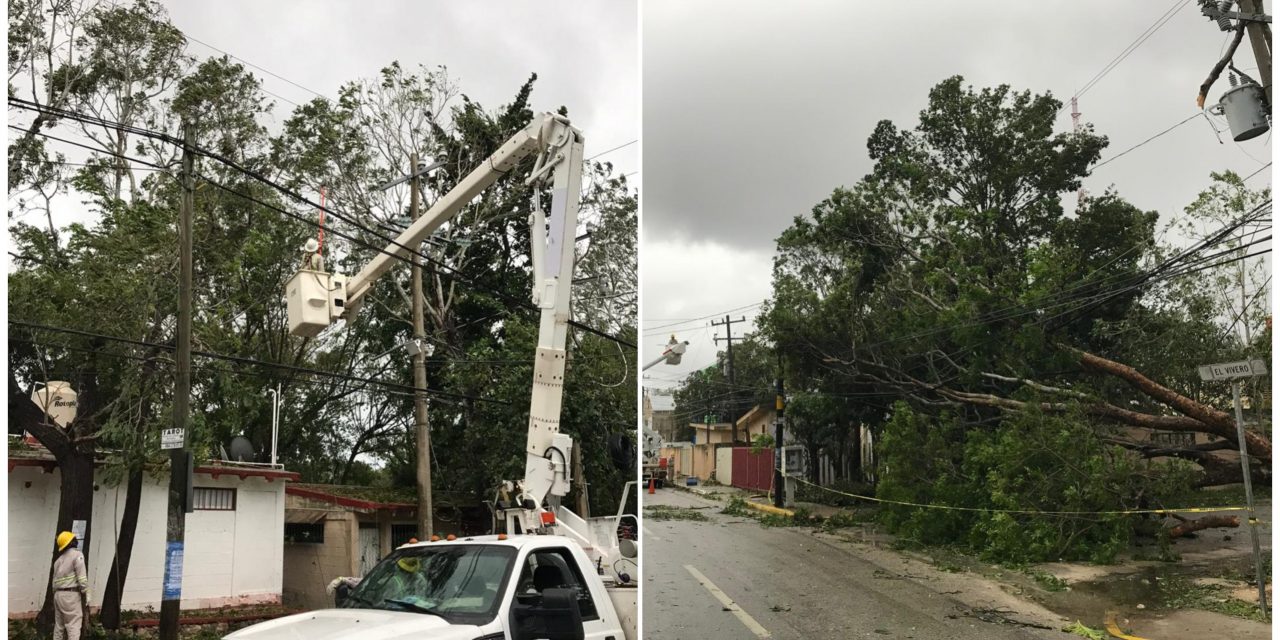 Miles de usuarios en Quintana Roo y Yucatán siguen sin electricidad