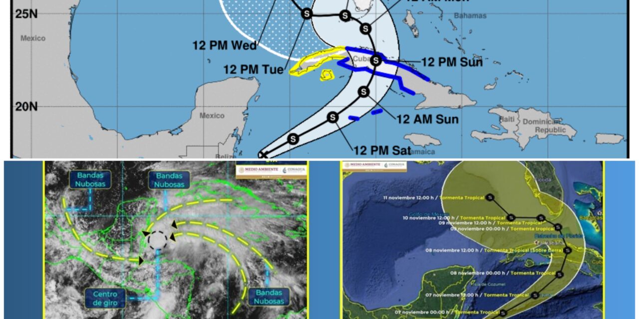 Bordeó “Eta” el sur de Caribe Mexicano y comenzó a alejarse