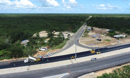 Lluvias no han detenido obras en carretera Mérida-Chetumal