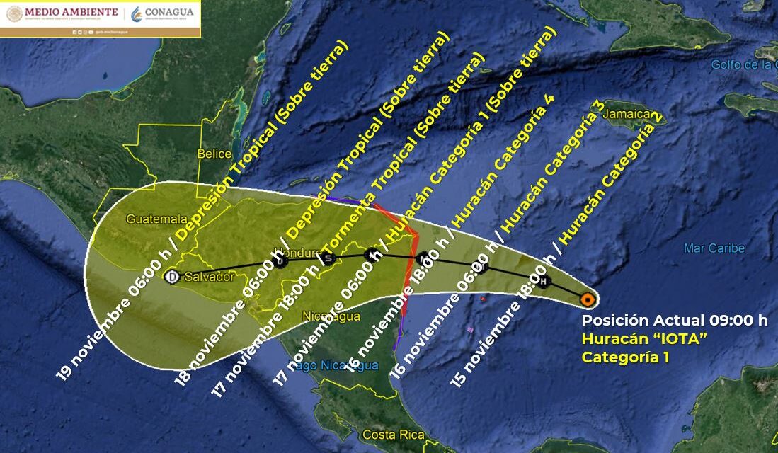 Poderoso huracán “Iota” alcanzaría categoría 4 al golpear Centroamérica