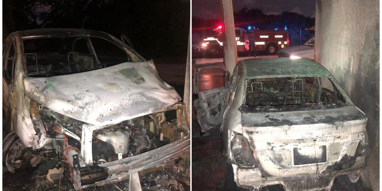 Chocan y se incendia vehículo; logran salir pese al fuego