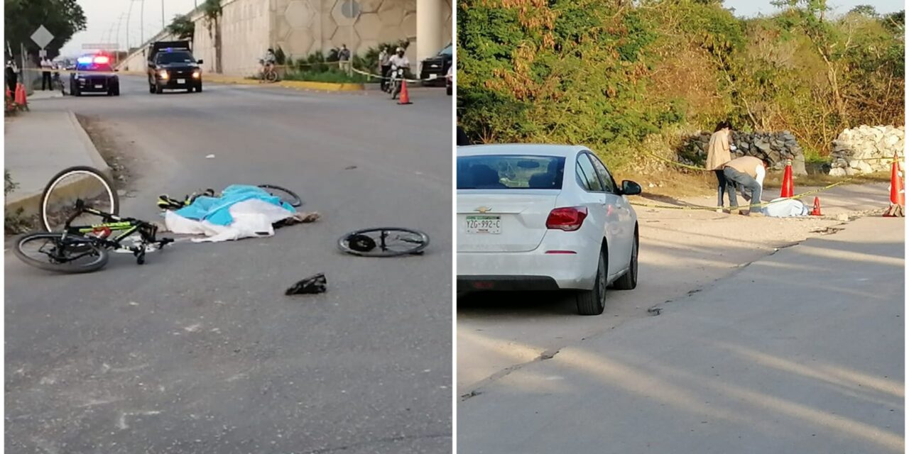 Atropellan a ciclistas y muere uno en periférico oriente de Mérida (Video)