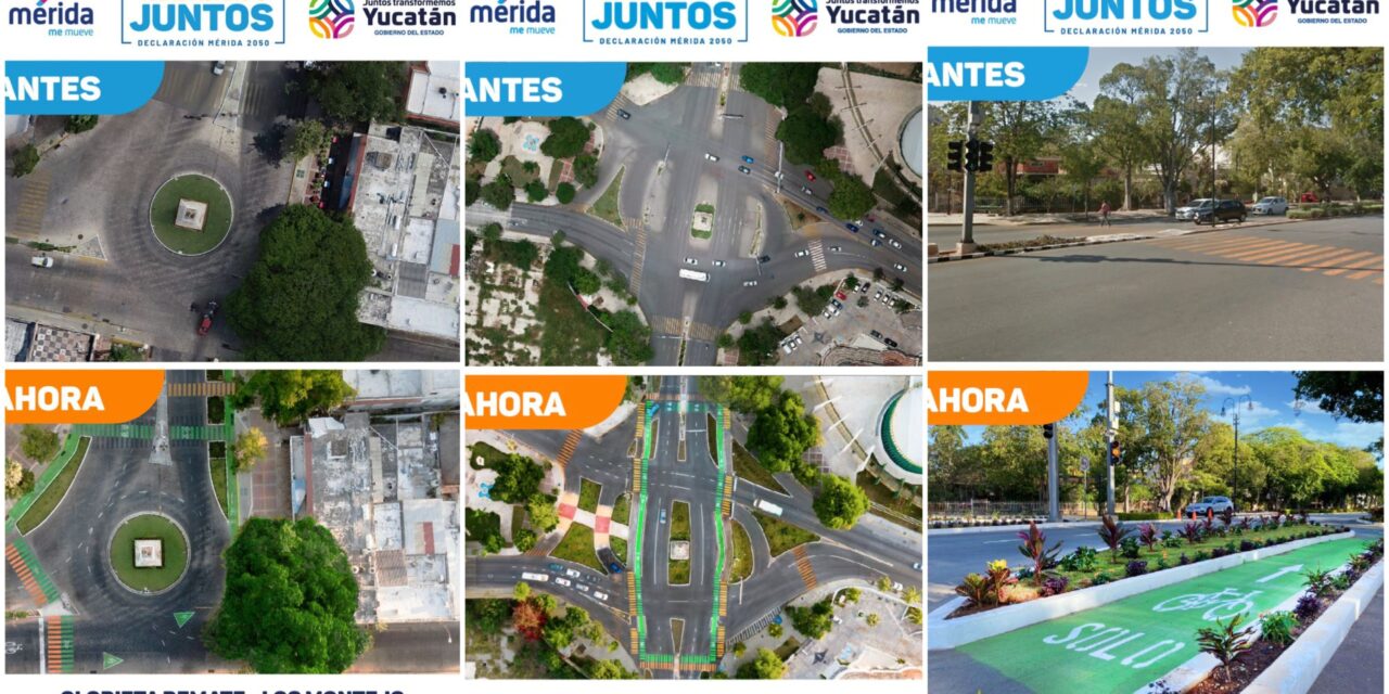 Nuevo diseño vial en glorietas de Paseo de Montejo