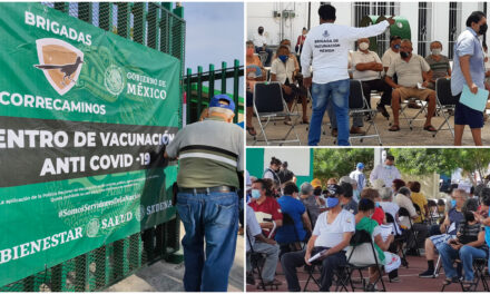 Alcanza 7 por ciento primer día de vacunación antiCovid en Mérida