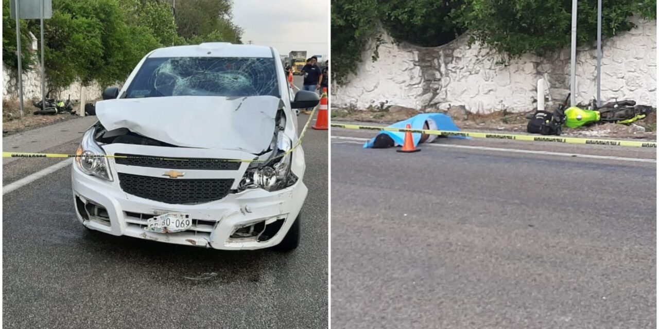 Maniobra mortal: atropellado motociclista en la Mérida-Campeche