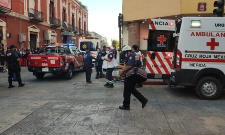 Se desploma techo de comercio en centro de Mérida y buscan víctimas