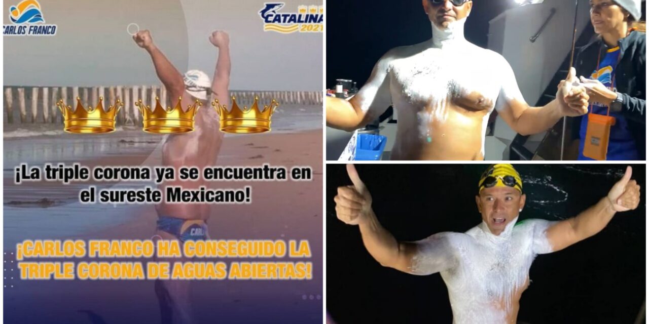 Proeza del yucateco Carlos Franco: con Triple Corona de Aguas Abiertas