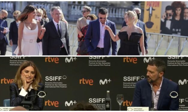 Llegan Penélope Cruz y Antonio Banderas a San Sebastián pidiendo apoyo a la cultura