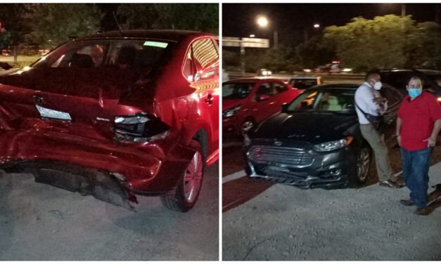 Tres carambolas en puente de City Center: 10 autos dañados