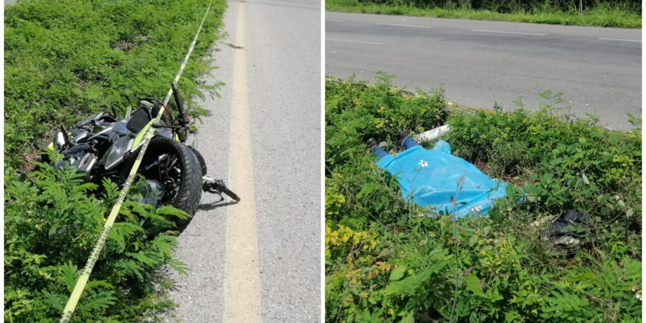 Motociclista muerto en la Mérida-Cancún; por definir si fue accidente o provocado