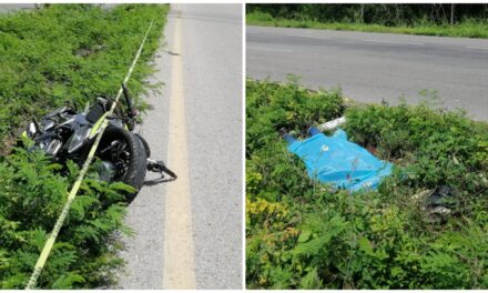 Motociclista muerto en la Mérida-Cancún; por definir si fue accidente o provocado