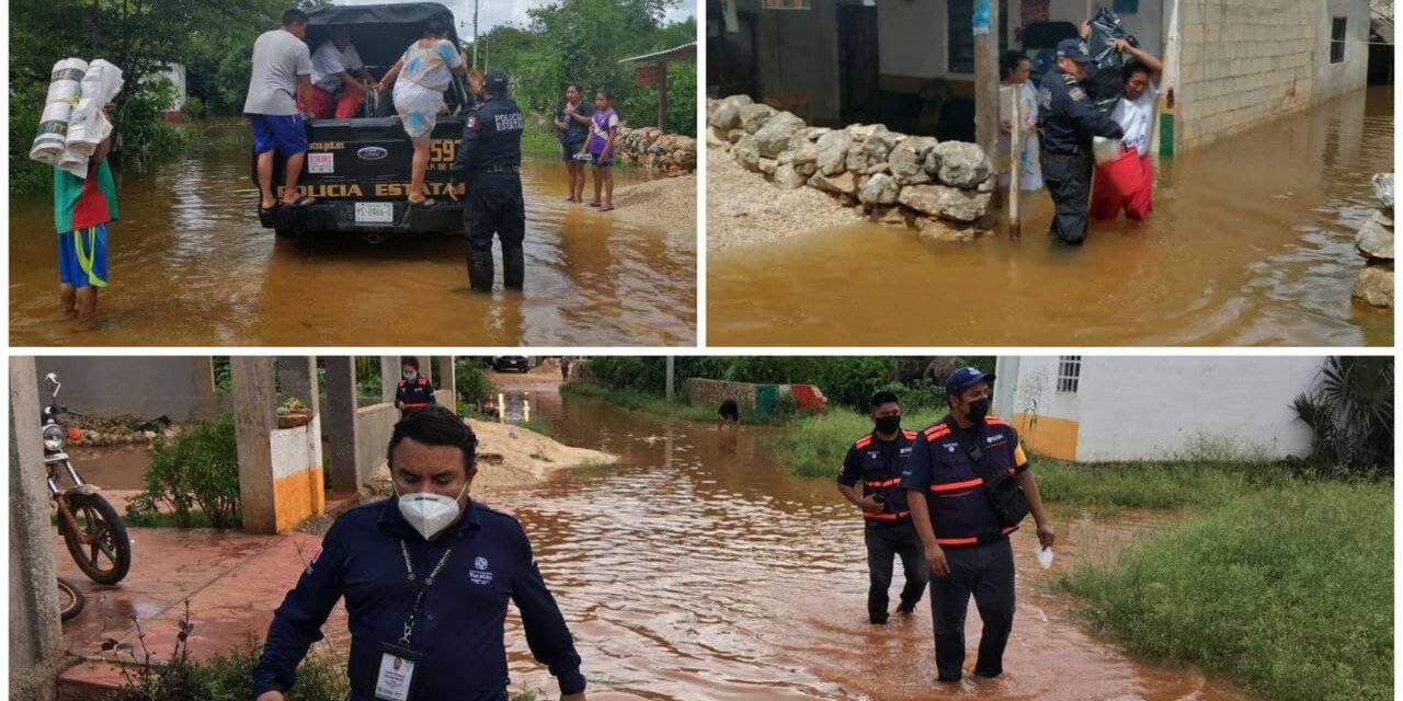 Comisarías de Tekax y Oxkutzcab anegadas por torrenciales lluvias