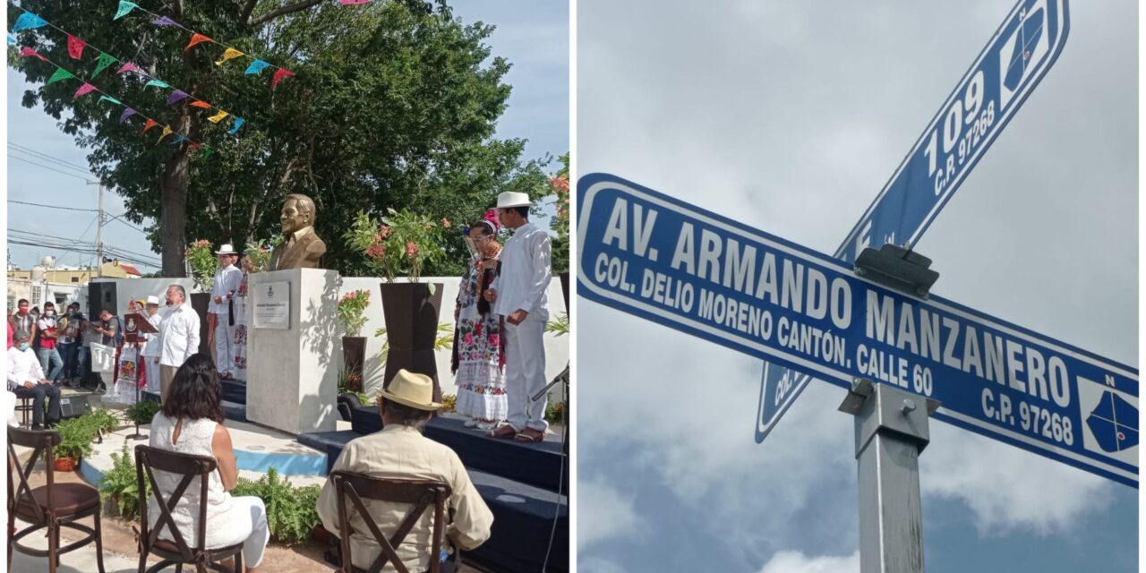 Busto y calle en homenaje a Armando Manzanero en Mérida