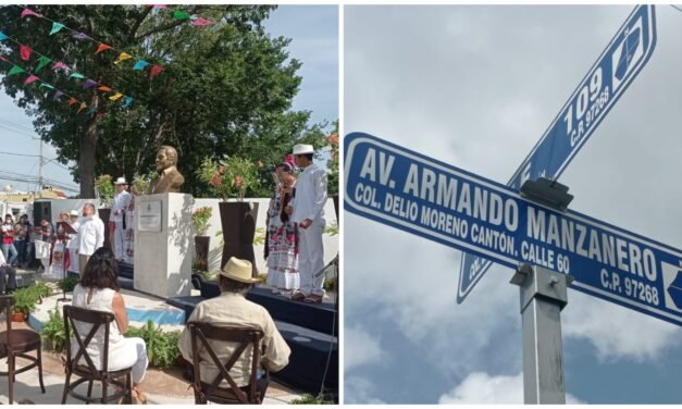 Busto y calle en homenaje a Armando Manzanero en Mérida