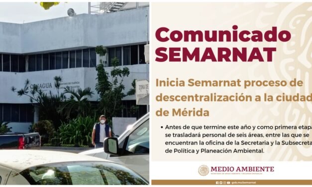 Seis áreas de Semarnat inician traslado a Mérida