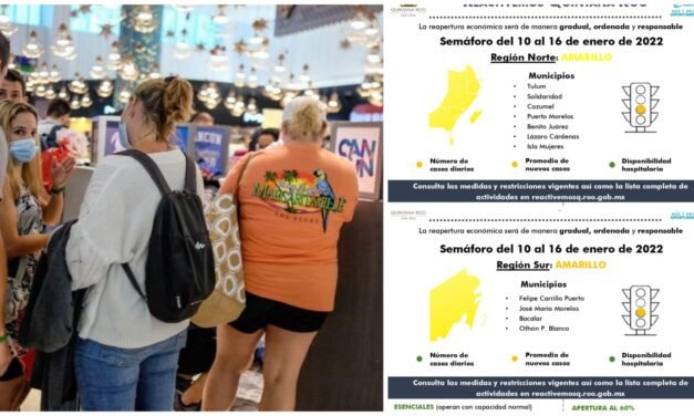 Retrocede Quintana Roo a semáforo amarillo, sin cierres
