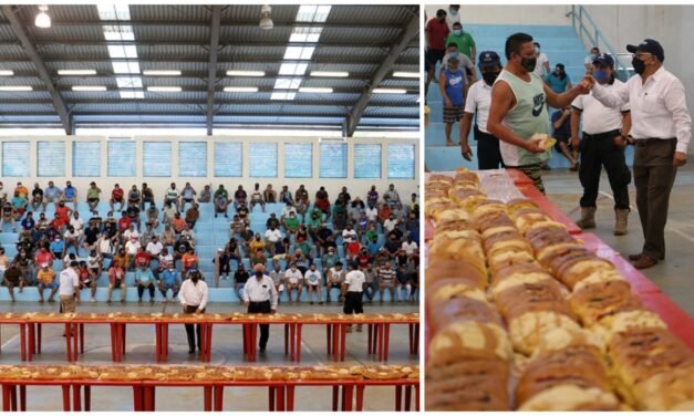 Rosca de Reyes de 300 metros de largo, en Cereso de Mérida