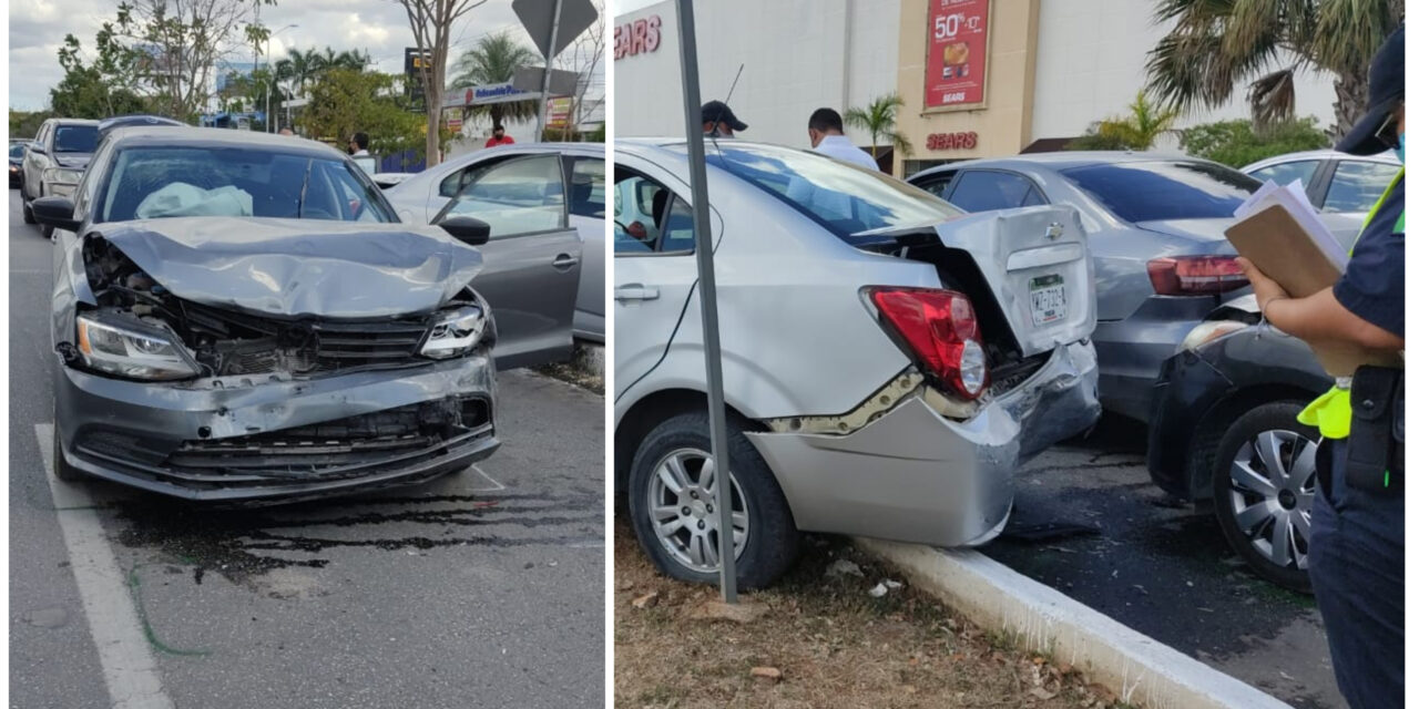 Seis vehículos de carambola en Altabrisa: tres con severos dañados