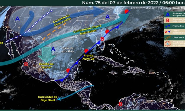 Más lluvias en la península de Yucatán por masa de aire frío en puerta