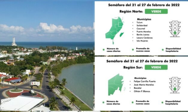 Supera Quintana Roo cuarta ola y regresa a semáforo verde